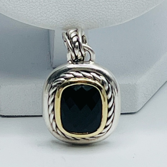 David Yurman Albion Black Onyx PendantEnhancer With Gold